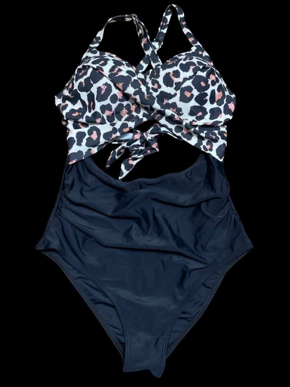 Leopard Print One Piece Bathing Suit w/ Cut Outs
